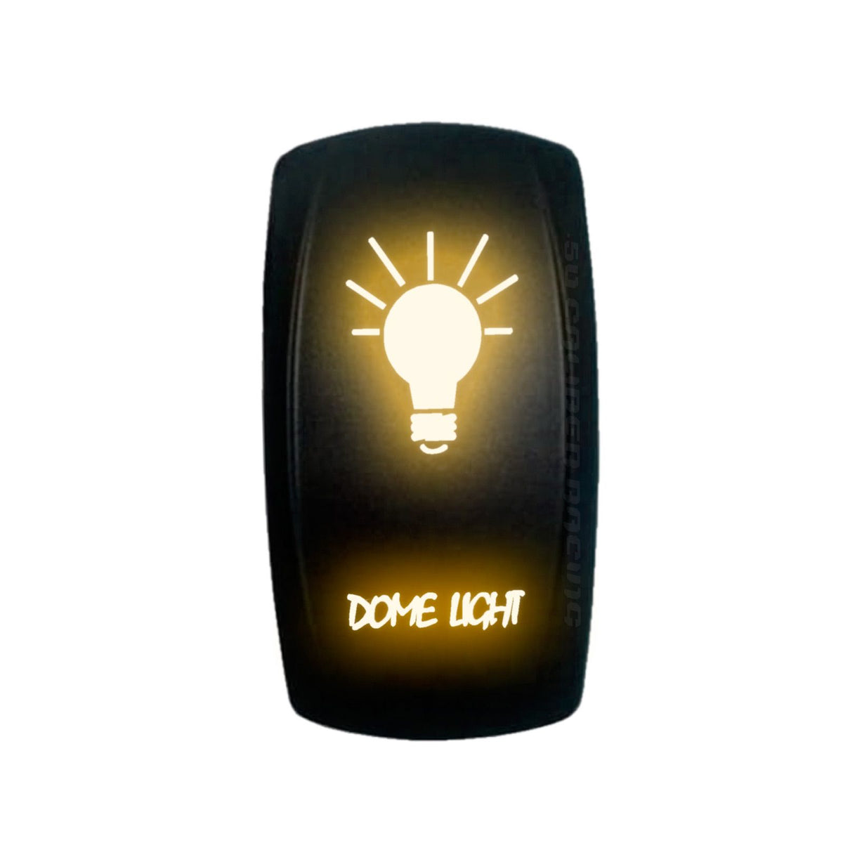 Orange | "Dome Light"  On/Off Rocker Switch Laser Etched Design Waterproof with Blue LED Illumination