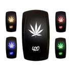 420 - 12V On/Off Rocker Switch Marine Grade | "420 Leaf" On/Off Rocker Switch Laser Etched Design Waterproof Marine Rated