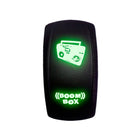 Green | "Boom Box"  On/Off Rocker Switch Laser Etched Design Waterproof with Orange LED Illumination