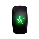 Green | "Texas Star" On/Off Rocker Switch Laser Etched Design Waterproof with Blue LED Illumination