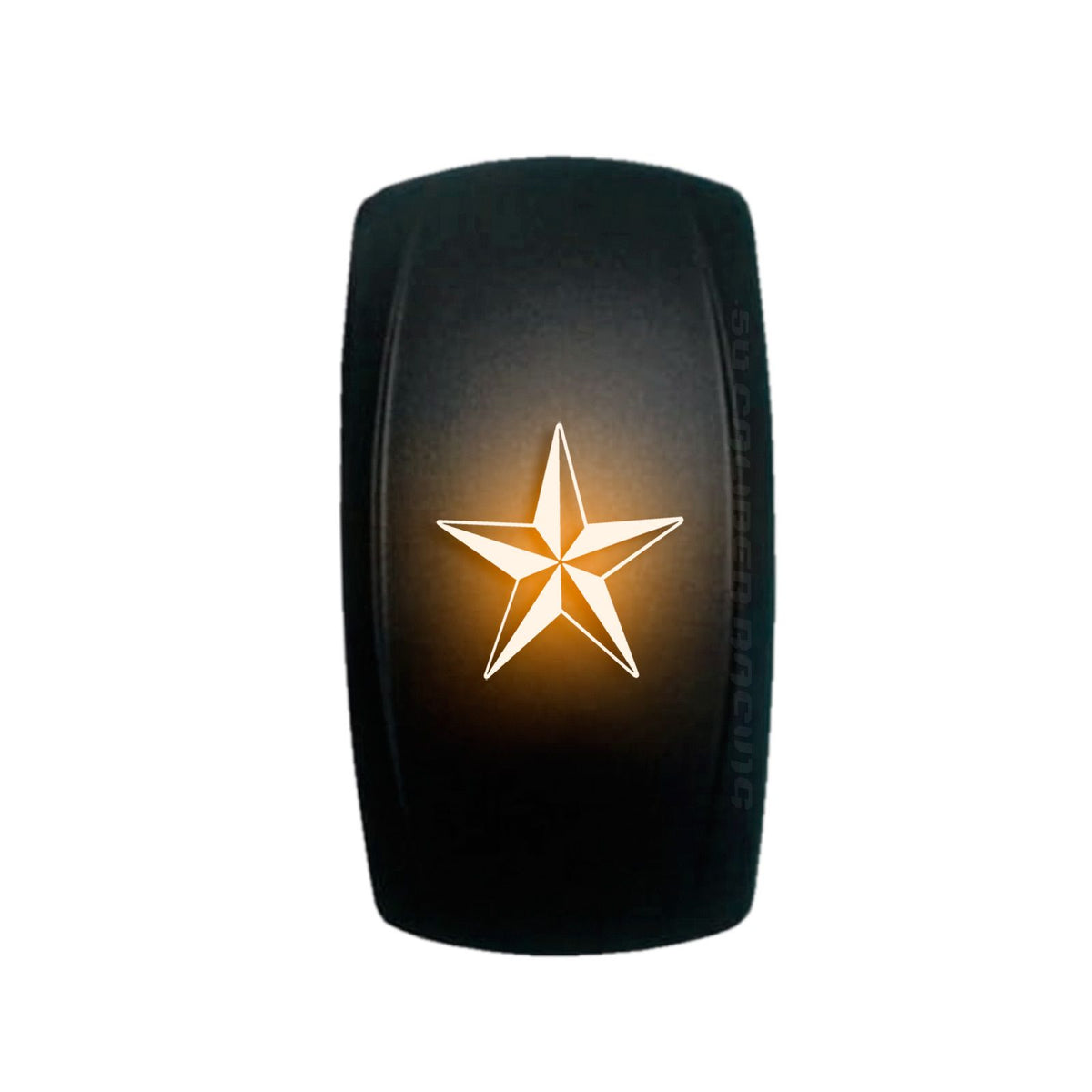 Orange | "Texas Star" On/Off Rocker Switch Laser Etched Design Waterproof with Red LED Illumination