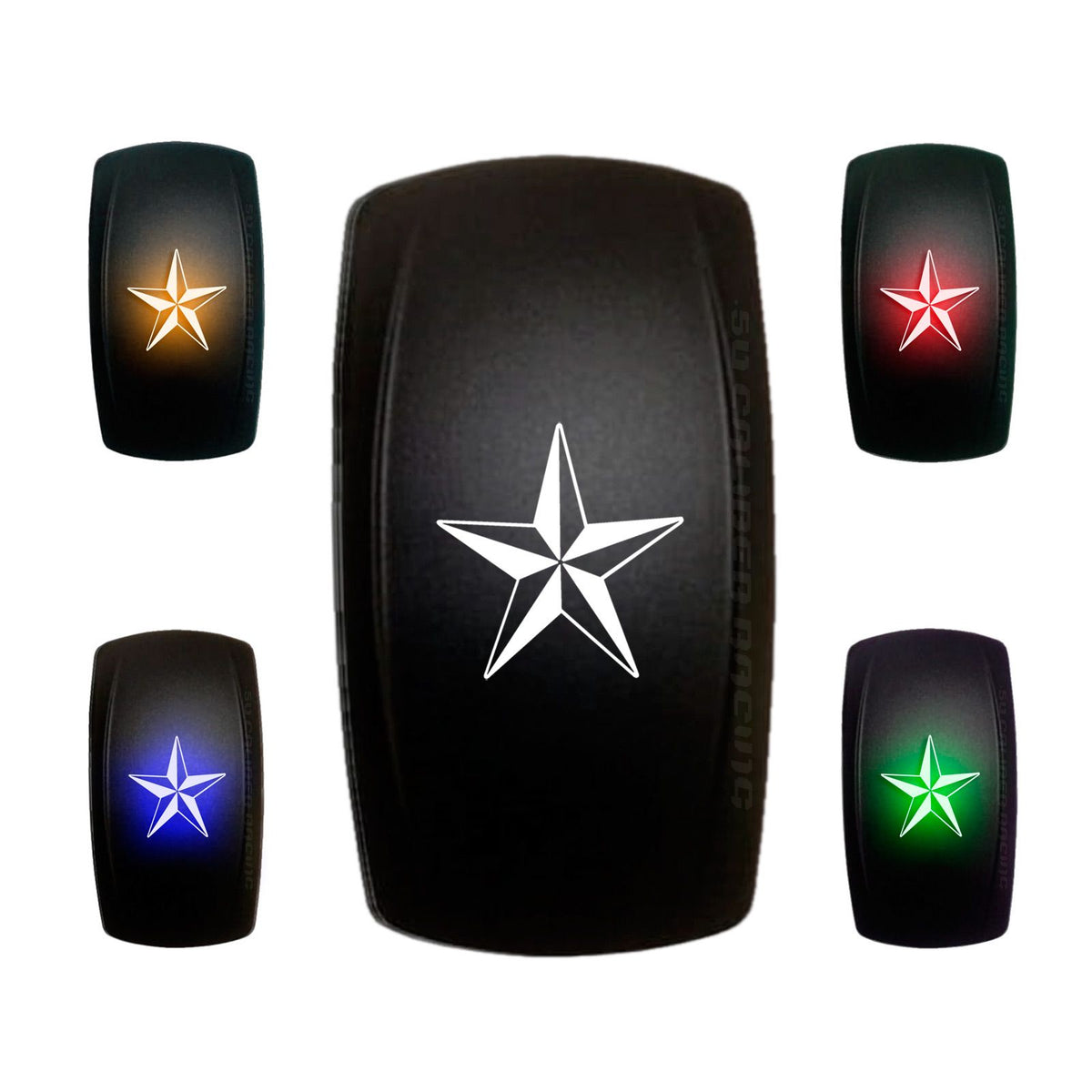 Texas Star - 12V On/Off Rocker Switch Marine Grade | "Texas Star" On/Off Rocker Switch with Red