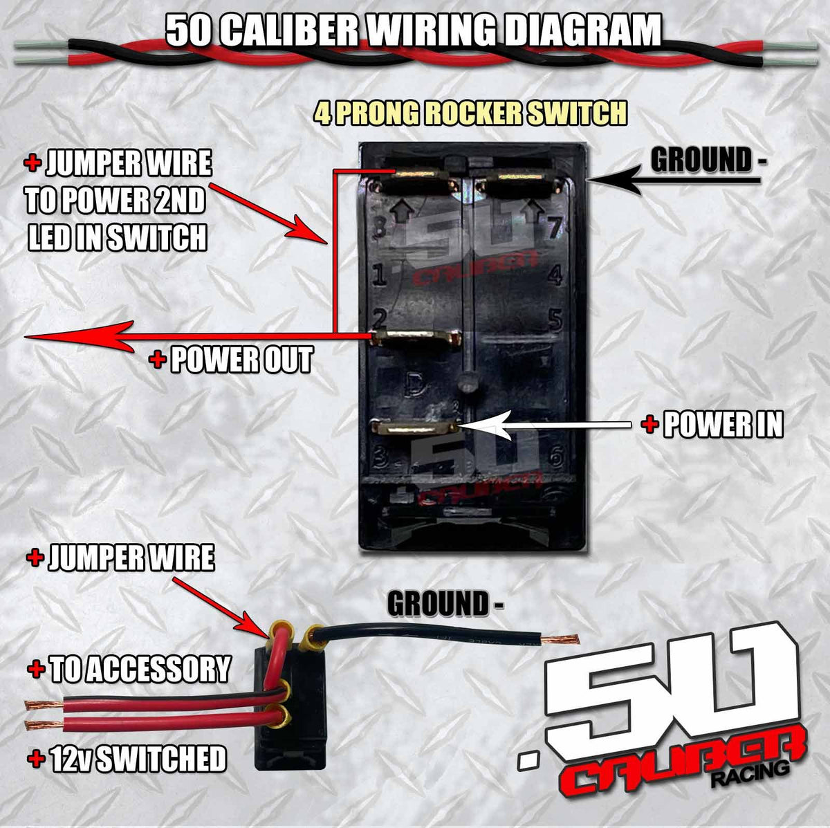 Boom Box - 12V On/Off Rocker Switch Marine Grade | "Boom Box"  On/Off Rocker Switch Laser Etched Design Waterproof with Green LED Illumination