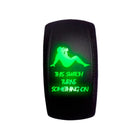 Green | "This Switch Turns Something On" On/Off Rocker Switch Dad Bod Design Waterproof with Green LED Illumination