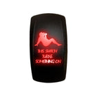 Red | "This Switch Turns Something On" On/Off Rocker Switch Dad Bod Design Waterproof with Red LED Illumination