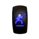 Blue | "Rock Lights" with Guitar Dude - On/Off Rocker Switch Laser Etched Waterproof with Blue LED Illumination	