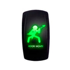Green | 	"Rock Lights" with Guitar Dude - On/Off Rocker Switch Laser Etched Waterproof with Green LED Illumination