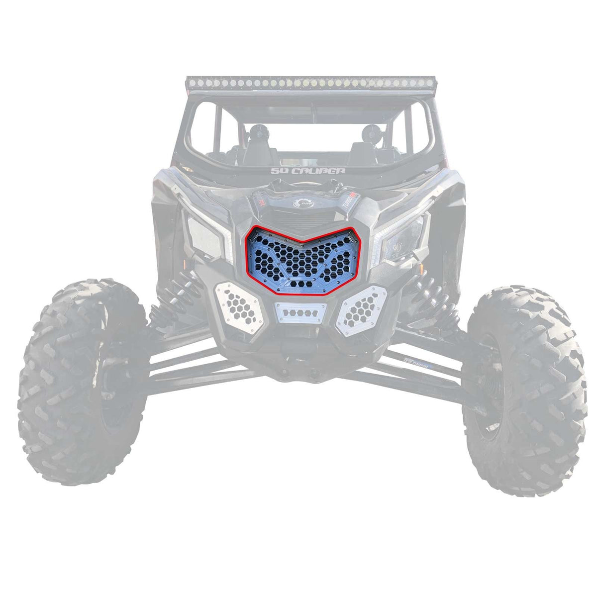 Raw Silver | Custom Billet Grille CAN AM X3 - 1 Piece Raw Silver