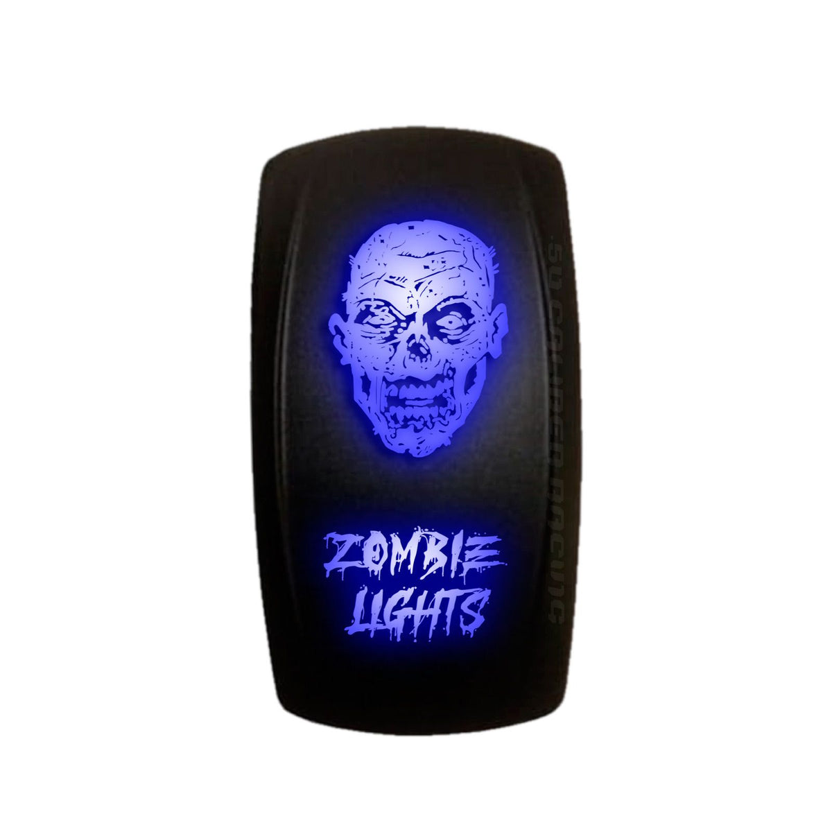 Blue | "Zombie Lights" with Face On/Off Rocker Switch Laser Etched Waterproof with Blue LED Illumination	