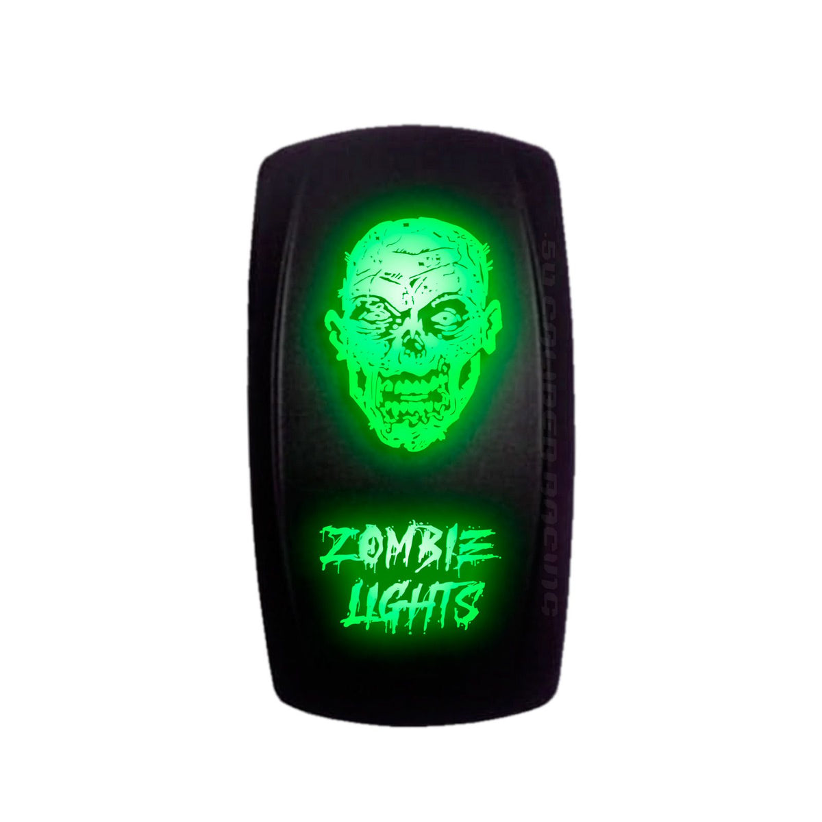 Green | "Zombie Lights" with Face On/Off Rocker Switch Laser Etched Waterproof with Green LED Illumination