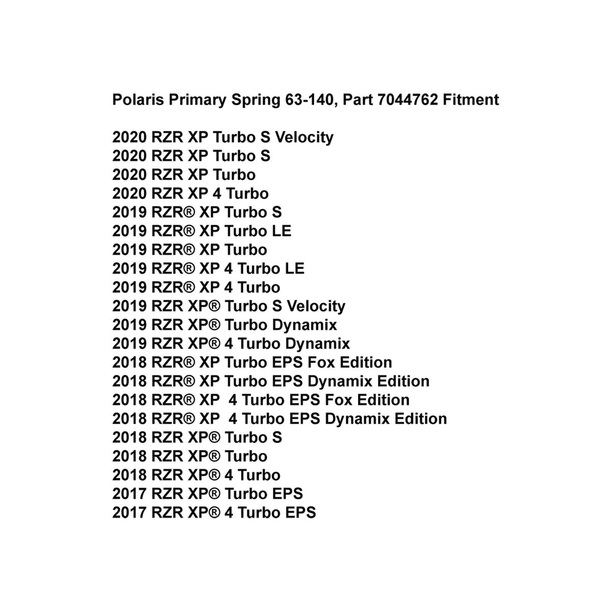OEM Polaris Primary Spring 63-140 7044762 XP Turbo 2017-2020 | Polaris Primary Spring 63-140 7044762 XP Turbo 2017-2020