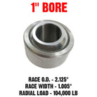  | Uniballs: Chromoly Spherical Bearings with PTFE Liner - 1.0" Bore
