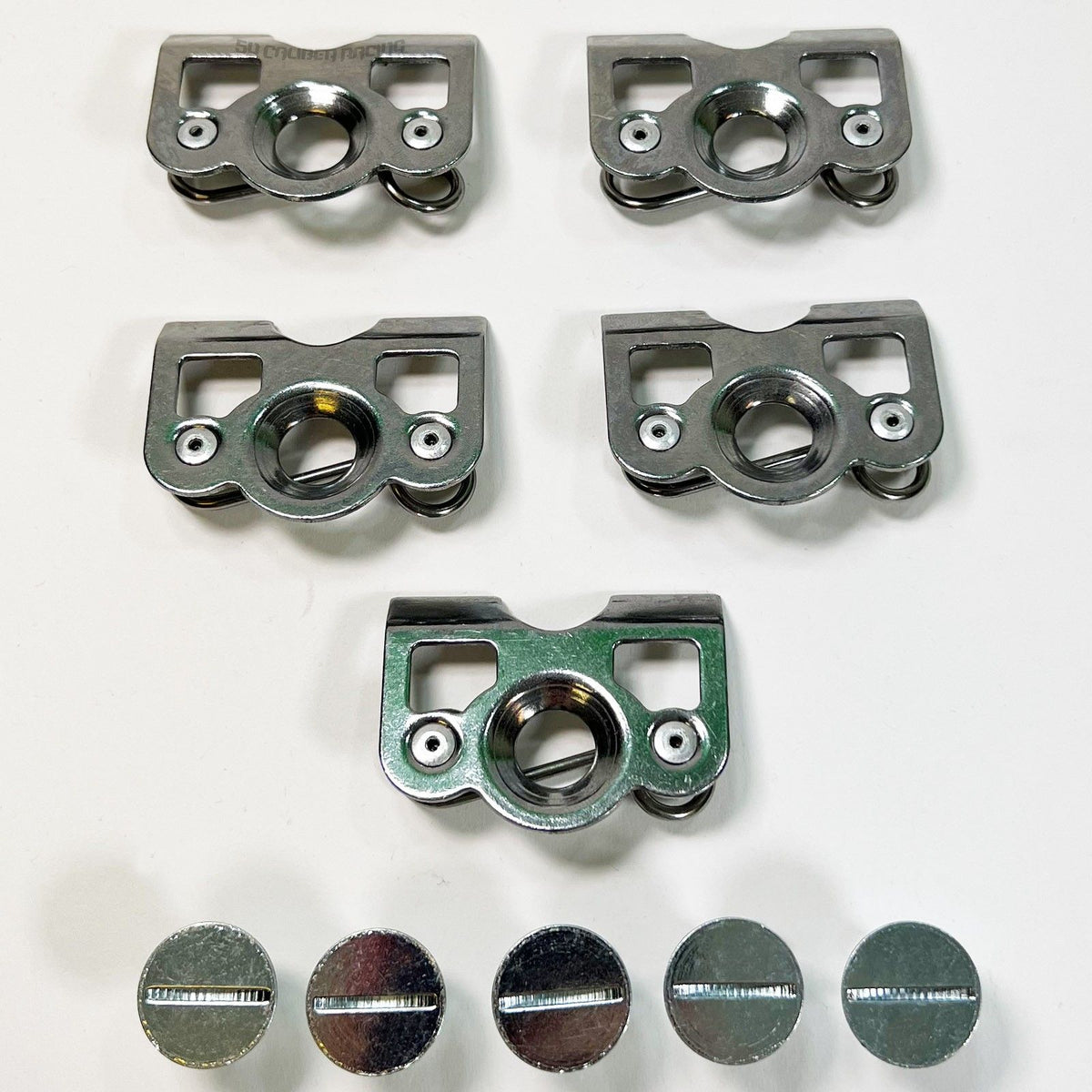 Dzus Tab Plate Kits - Dimpled Center | Pre-assembled Dzus Tab Fastener Kit with Buttons and Springs - 5 Pack