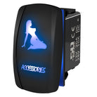 Blue | Waterproof on/off rocker switch “Accessories” sexy silhouette design with blue LED illumination – carling style 12v utv atv mari