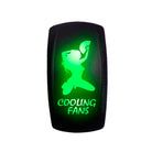 Green | 	Waterproof On/Off Rocker Switch Sexy Design "Cooling Fans" with Green LED Illumination