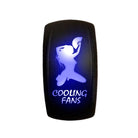 Blue | Waterproof On/Off Rocker Switch Sexy Design "Cooling Fans" with Blue LED Illumination