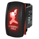 Red | Waterproof On/Off Rocker Switch Sexy Design "Cooling Fans" with Red LED Illumination	
