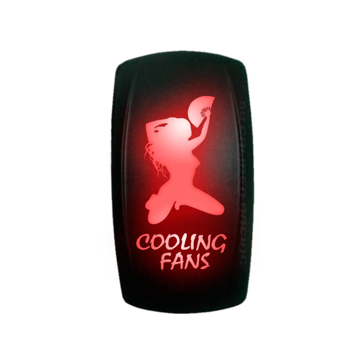 Red | Waterproof On/Off Rocker Switch Sexy Design "Cooling Fans" with Red LED Illumination	