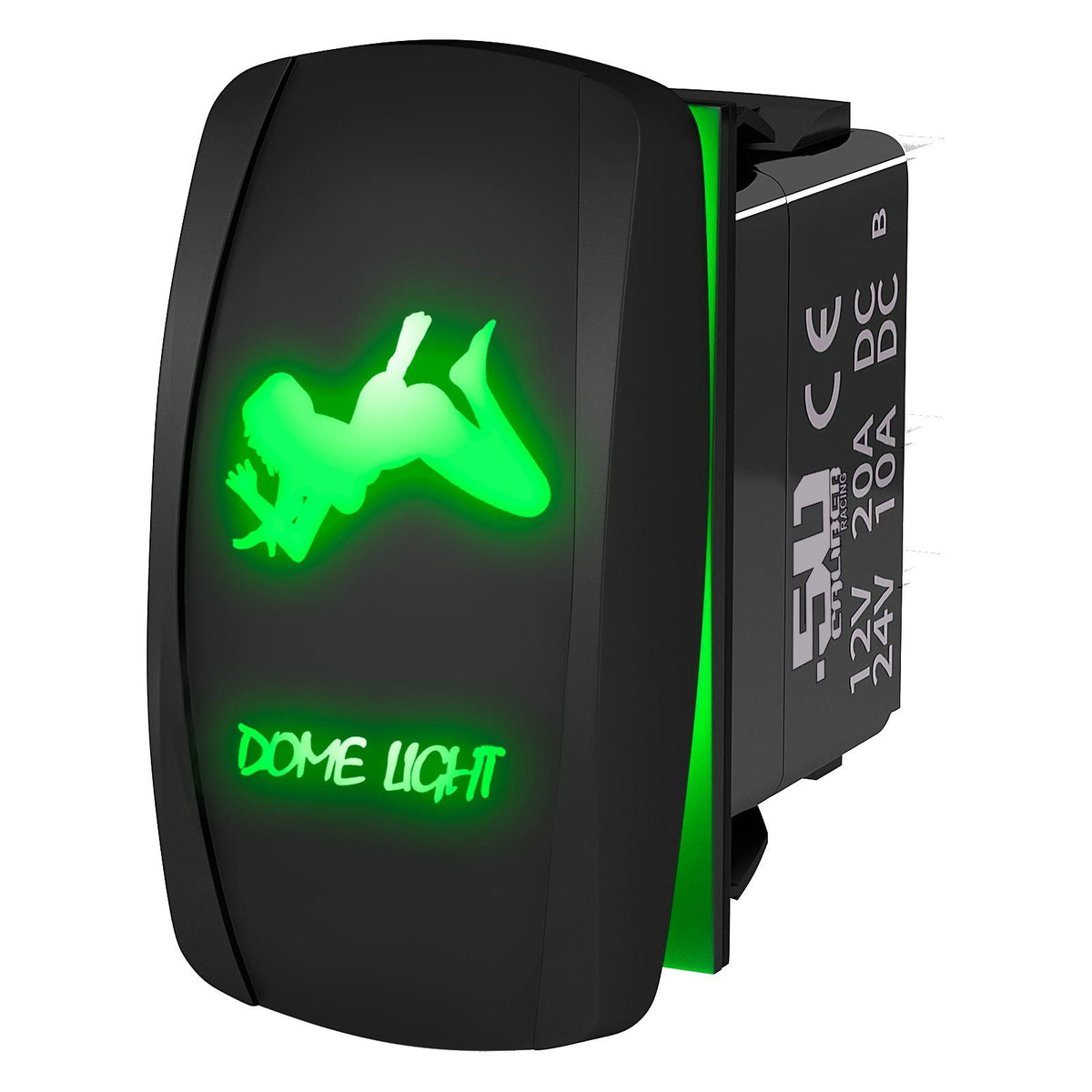 Green | Waterproof On/Off Rocker Switch Sexy Design "Dome Light" with Green  LED Illumination	