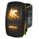 Orange | Waterproof on/off rocker switch “Eject A Ho” sexy silhouette design with orange LED illumination – carling style 12v utv atv mar