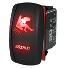 Red | Waterproof on/off rocker switch “Eject A Ho” sexy silhouette design with red LED illumination – carling style 12v utv atv marine