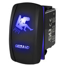 Blue | Waterproof on/off rocker switch “Eject A Ho” sexy silhouette design with blue LED illumination – carling style 12v utv atv marin