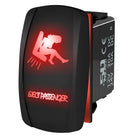 Red | Waterproof on/off rocker switch “Eject Passenger” with red LED illumination – carling style 12v utv atv marine switch