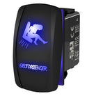 Blue | Waterproof on/off rocker switch “Eject Passenger” with blue LED illumination – carling style 12v utv atv marine switch