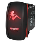 Red | Waterproof on/off rocker switch “Head Lights” with red LED illumination – carling style 12v utv atv marine switch