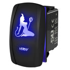 Blue | Waterproof momentary/off rocker switch “Horny” with blue LED illumination – carling style 12v utv atv marine switch