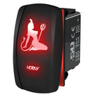 Red | Waterproof momentary/off rocker switch “Horny” with red LED illumination – carling style 12v utv atv marine switch