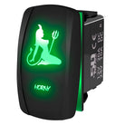 Green | Waterproof momentary/off rocker switch “Horny” with green LED illumination – carling style 12v utv atv marine switch
