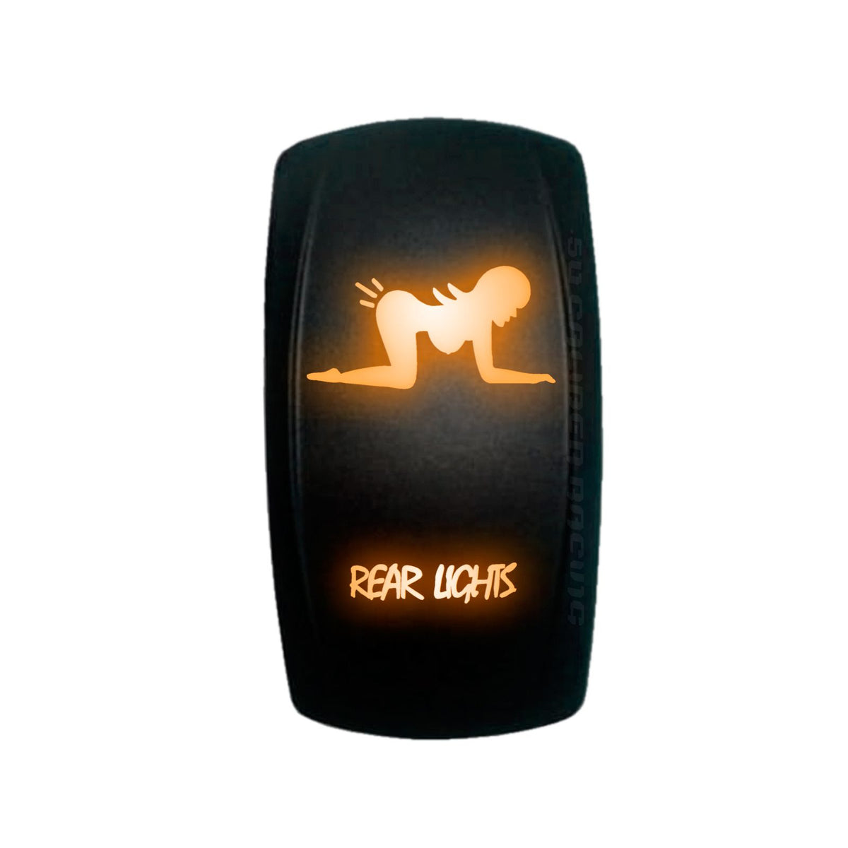 Orange | “Rear Lights” orange LED rocker switch – waterproof on/off switch for utv dash panels, 12v accessories, and off-road use