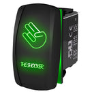 Green | Waterproof on/off rocker switch “The Shocker” with green LED illumination – carling style 12v utv atv marine switch