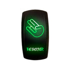 Green | Carling style rocker switch “The Shocker” with green LED – waterproof 12v accessory switch for utv dash panels and switch pods