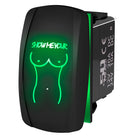 Green | on/off rocker switch “Show me your....” sexy silhouette with green LED carling style 12v utv atv marine switch