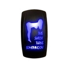 Blue | Waterproof on/off rocker switch “This Switch Turns Something On” sexy silhouette with blue LED backlighting – carling style 12v 