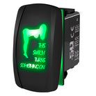 Green | Waterproof on/off rocker switch “This Switch Turns Something On” sexy silhouette design with green LED illumination – carling st