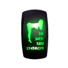 Green | Carling style rocker switch “This Switch Turns Something On” sexy silhouette with green LED – waterproof 12v accessory switch fo