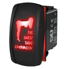 Red | Waterproof on/off rocker switch “This Switch Turns Something On” sexy silhouette design with red LED illumination – carling styl