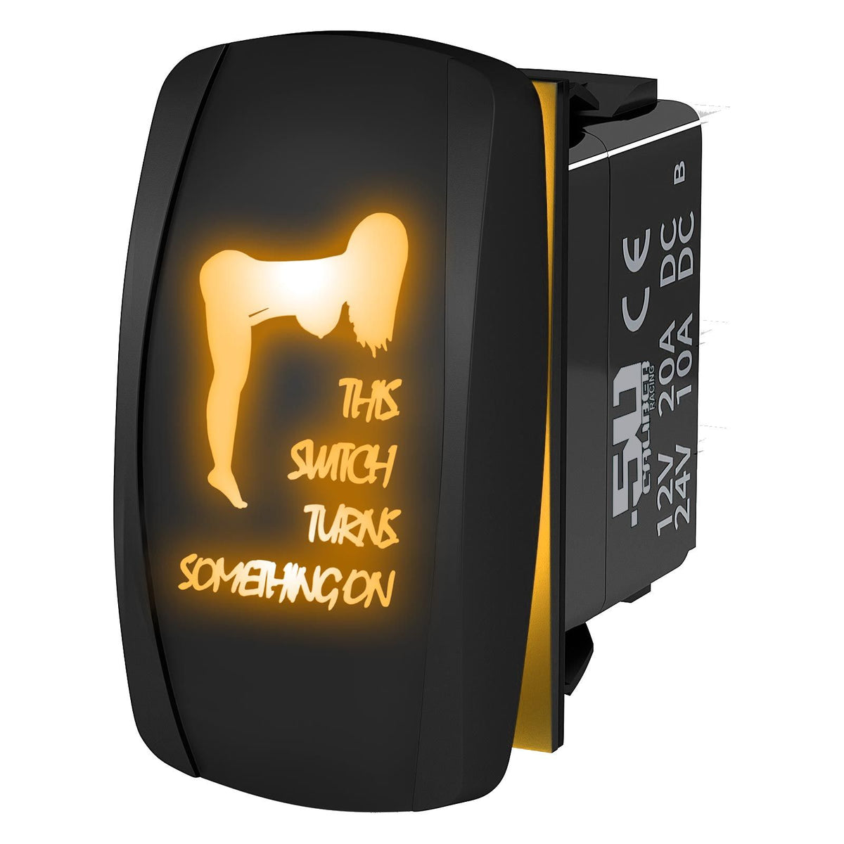 Orange | Waterproof on/off rocker switch “This Switch Turns Something On” sexy silhouette design with orange LED illumination – carling s