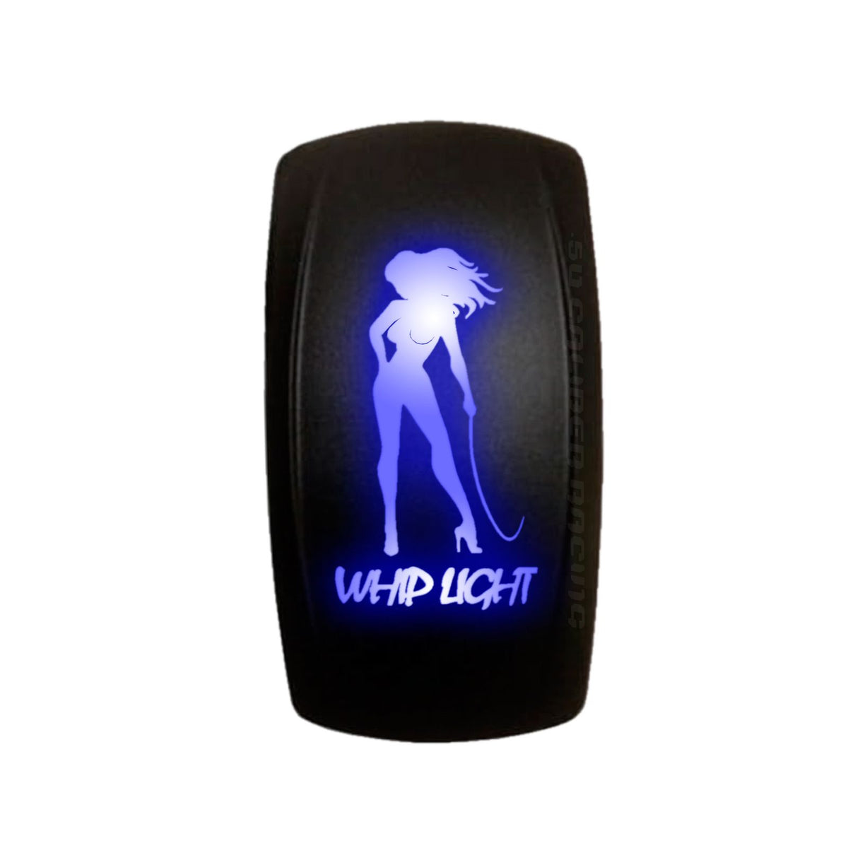 Blue | Waterproof On/Off Rocker Switch Sexy Design "Whip Light" with Blue LED Illumination	