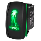 Green | Waterproof On/Off Rocker Switch Sexy Design "Whip Light" with Green LED Illumination	