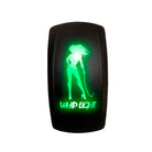 Green | Waterproof On/Off Rocker Switch Sexy Design "Whip Light" with Green LED Illumination	
