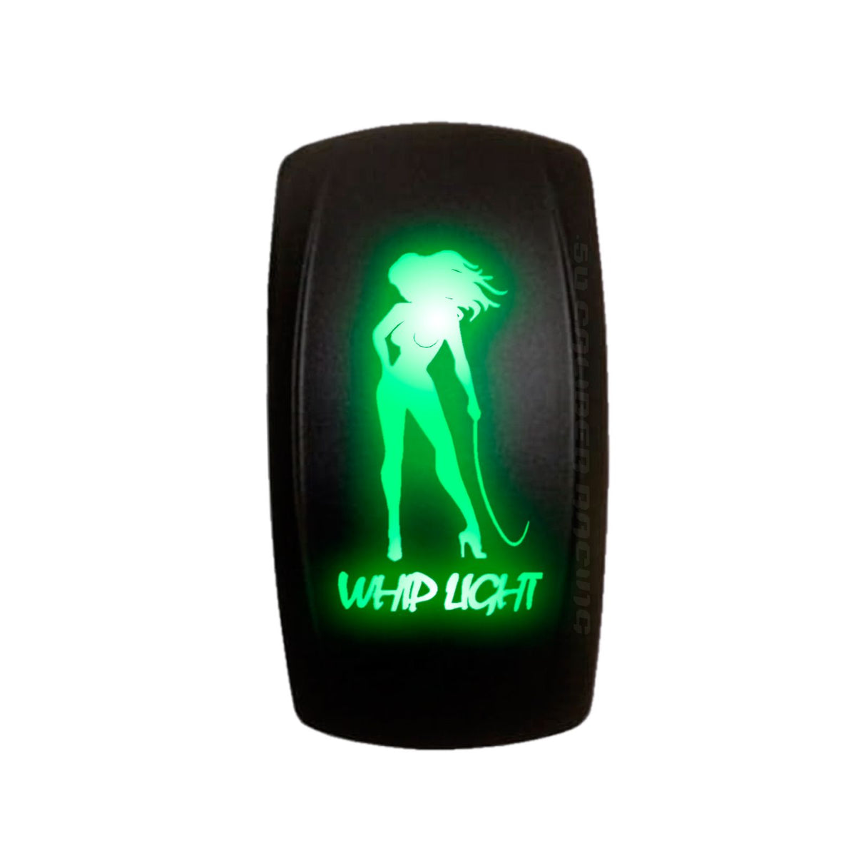 Green | Waterproof On/Off Rocker Switch Sexy Design "Whip Light" with Green LED Illumination	